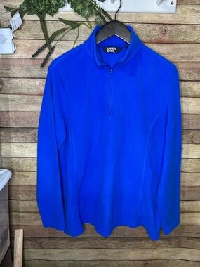 Lands End Blue Fleece Half Zip Pullover Sweater Women’s Size XL